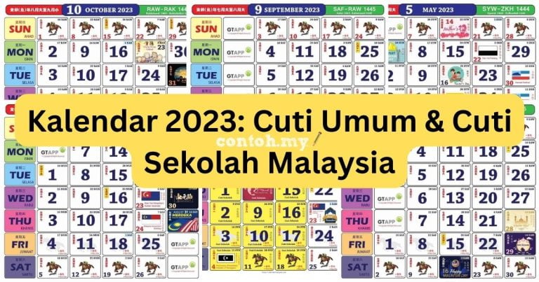 Kalendar 2023 Cuti Umum & Cuti Sekolah Malaysia