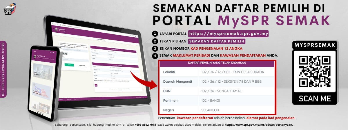 Semakan Daftar Pemilih di Portal mySPR